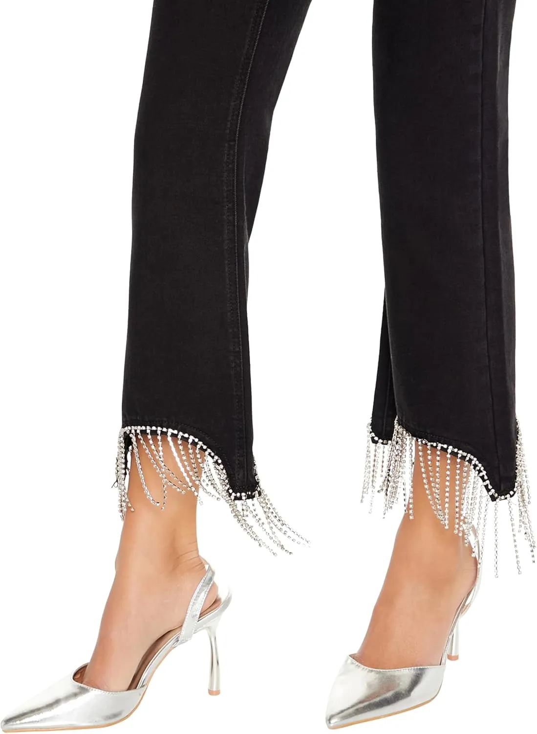 Forever 21 womens Rhinestone Fringe High-rise Jeans