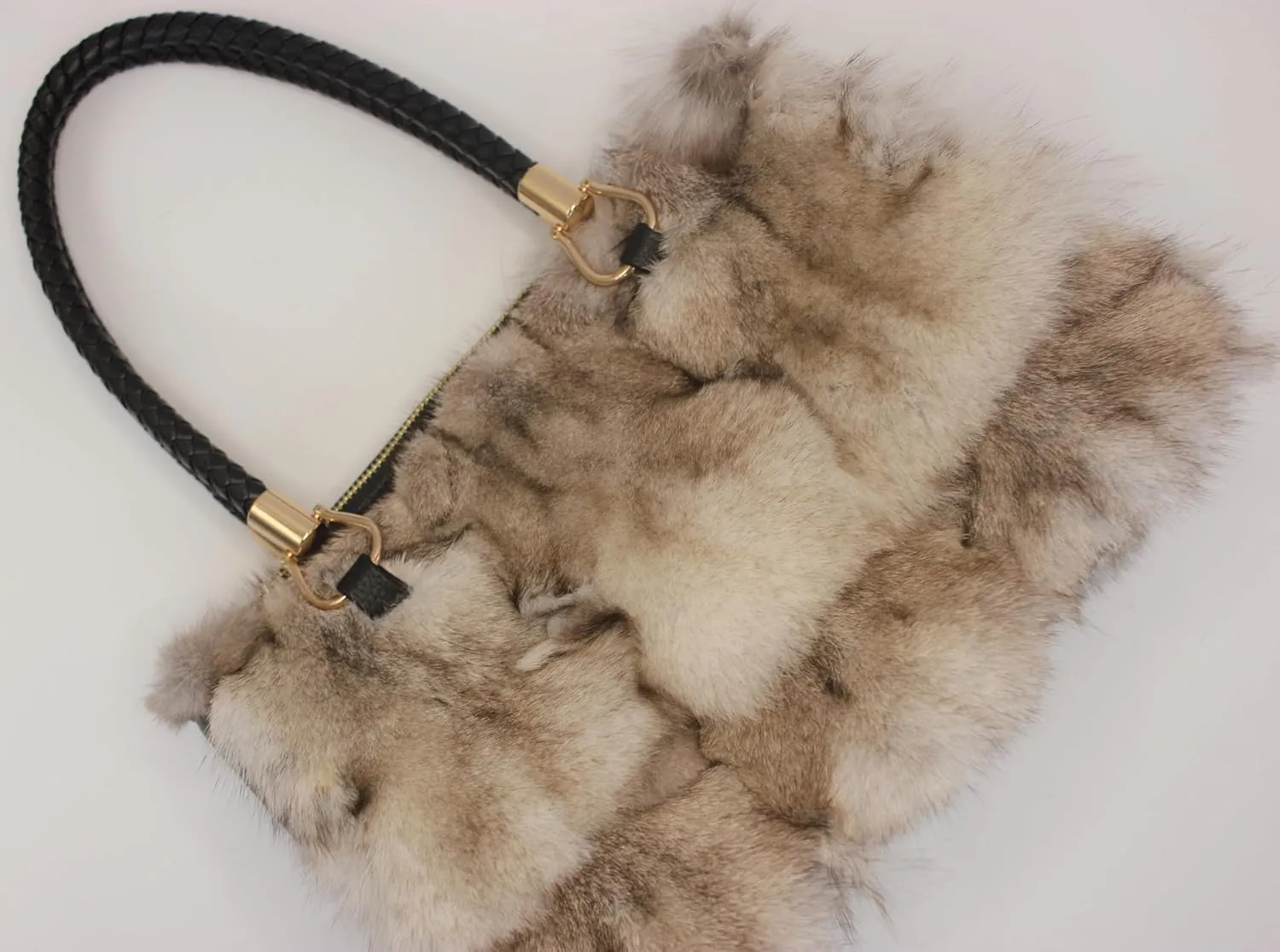 Fosrion Luxury Real Fox Fur Handbag For Women Ladies Furry Shoulder Bag