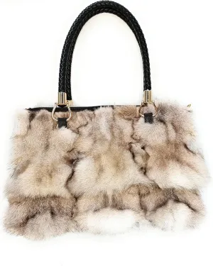 Fosrion Luxury Real Fox Fur Handbag For Women Ladies Furry Shoulder Bag