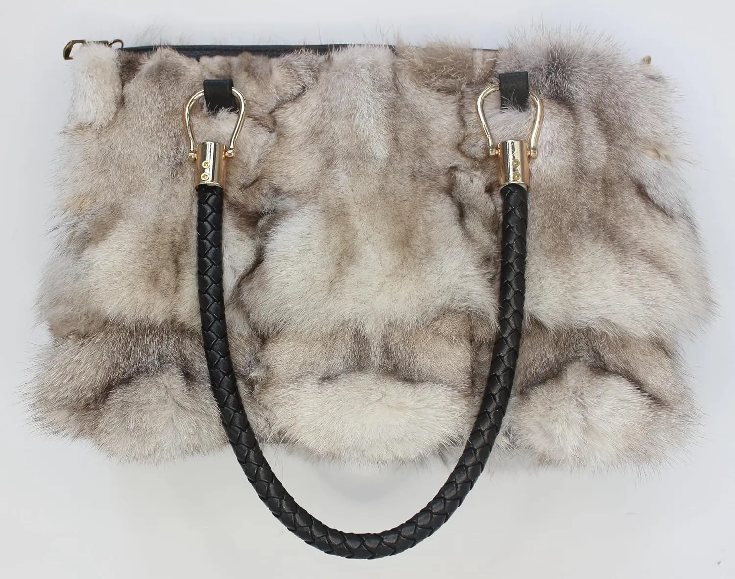 Fosrion Luxury Real Fox Fur Handbag For Women Ladies Furry Shoulder Bag