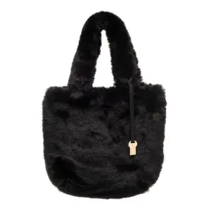Franchetti Bond Faux Fur Handbag Black