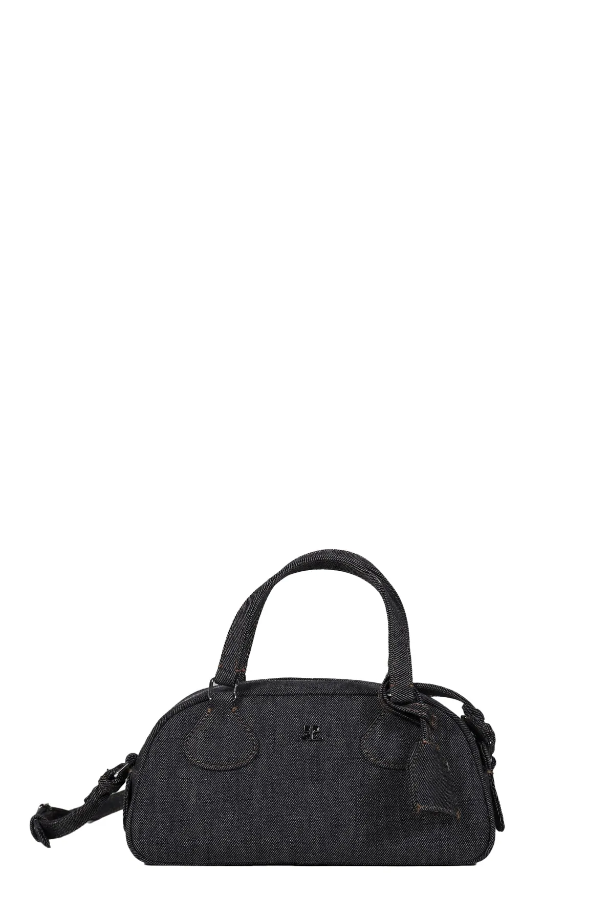 FRIDAY DENIM BOWLING BAGUETTE BAG / GRY