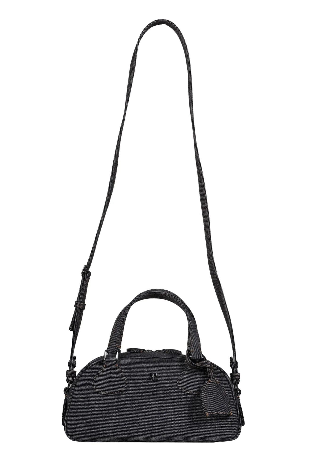 FRIDAY DENIM BOWLING BAGUETTE BAG / GRY