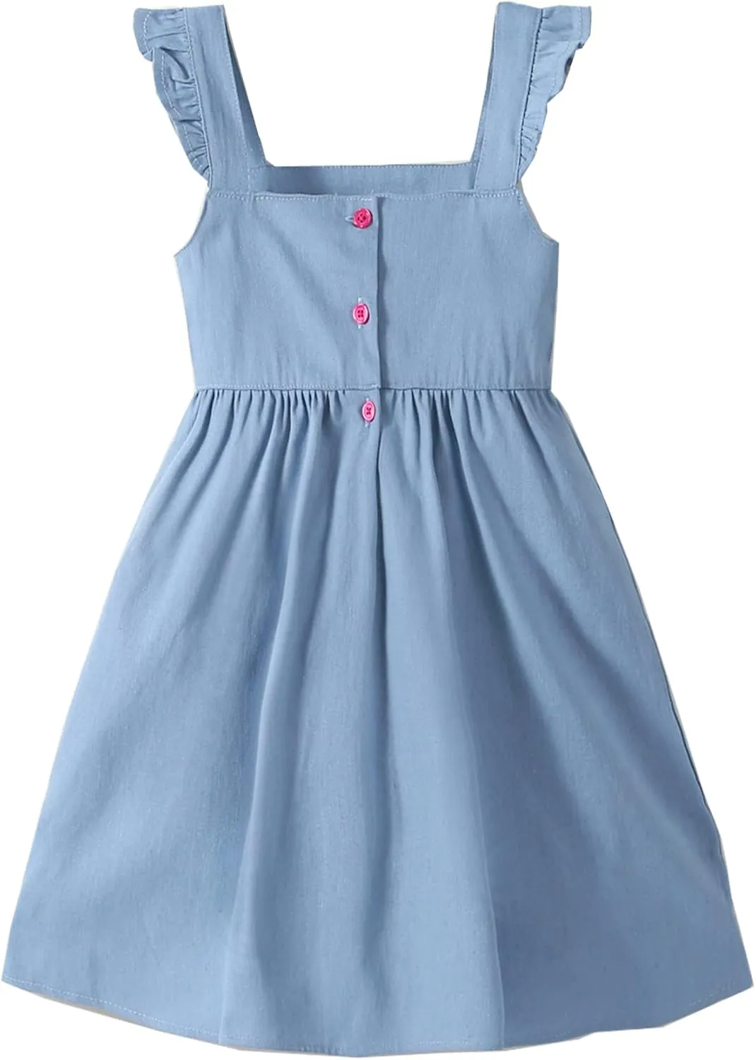 Frogwill Toddler Girls Fifties Summer Dress Blue Rainbow 2-7Y