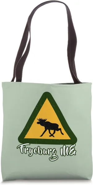 Fryeburg Maine Rustic Moose Crossing Camping Mountains Tote Bag