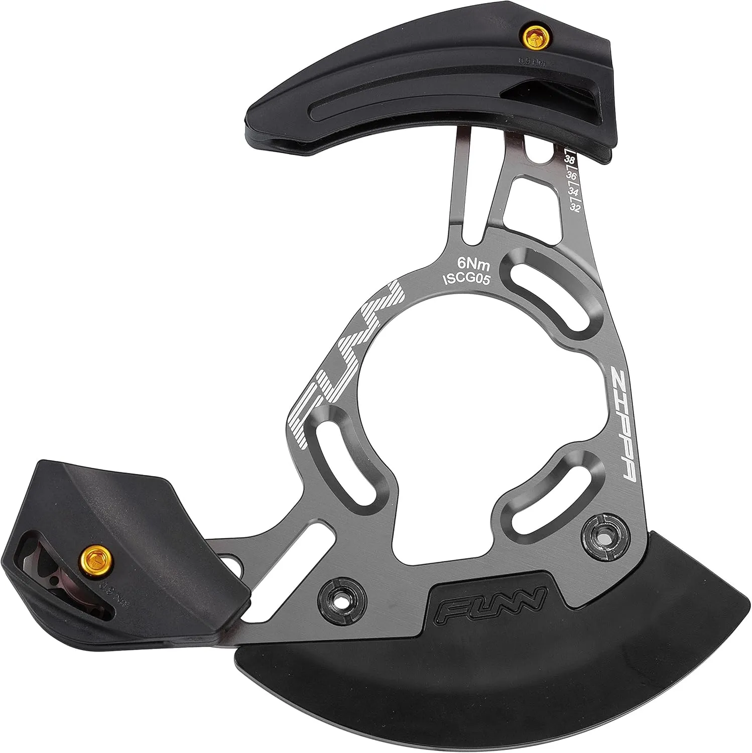 Funn Zippa DH Chain Guide, ISCG05 Interface, BSA Adapter Included, 32T-38T, Mountain Bike Chain Protector