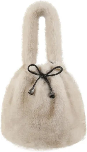 Fur Story Tote Bag Faux Fur Purses for Women Plush Handbag Fuzzy Shoulder Bag Big Capacity Black Purse for women’s Girls
