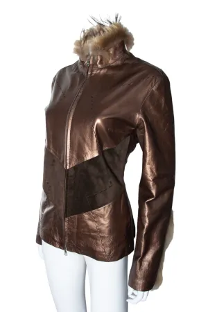 Fur Trimmed Leather Jacket