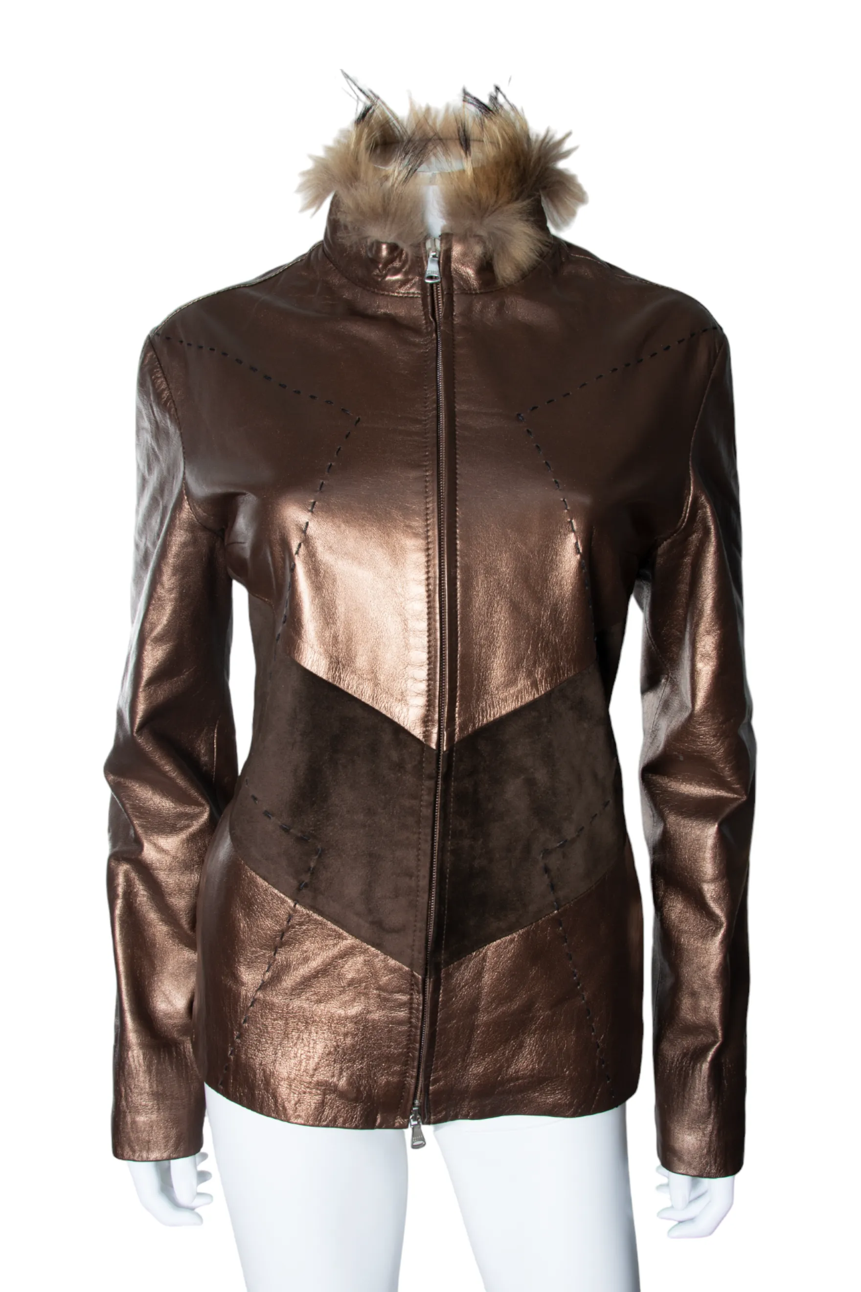Fur Trimmed Leather Jacket