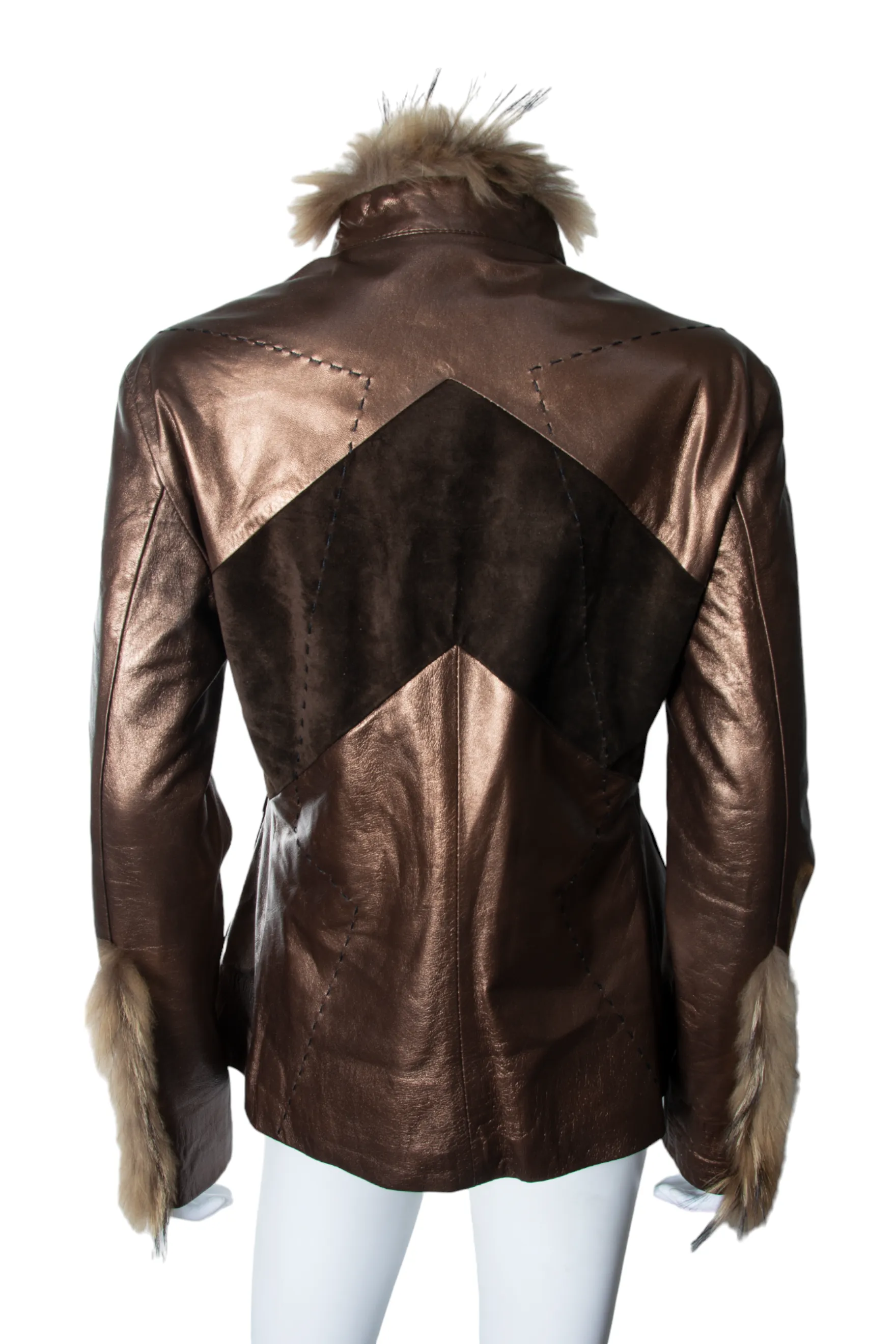 Fur Trimmed Leather Jacket