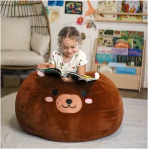 Furry Bean Bag Cover, Faux Fur Bean Bag Chair Cover for Kids, Teens and Adults 32x32x18in (Huggy Bear)