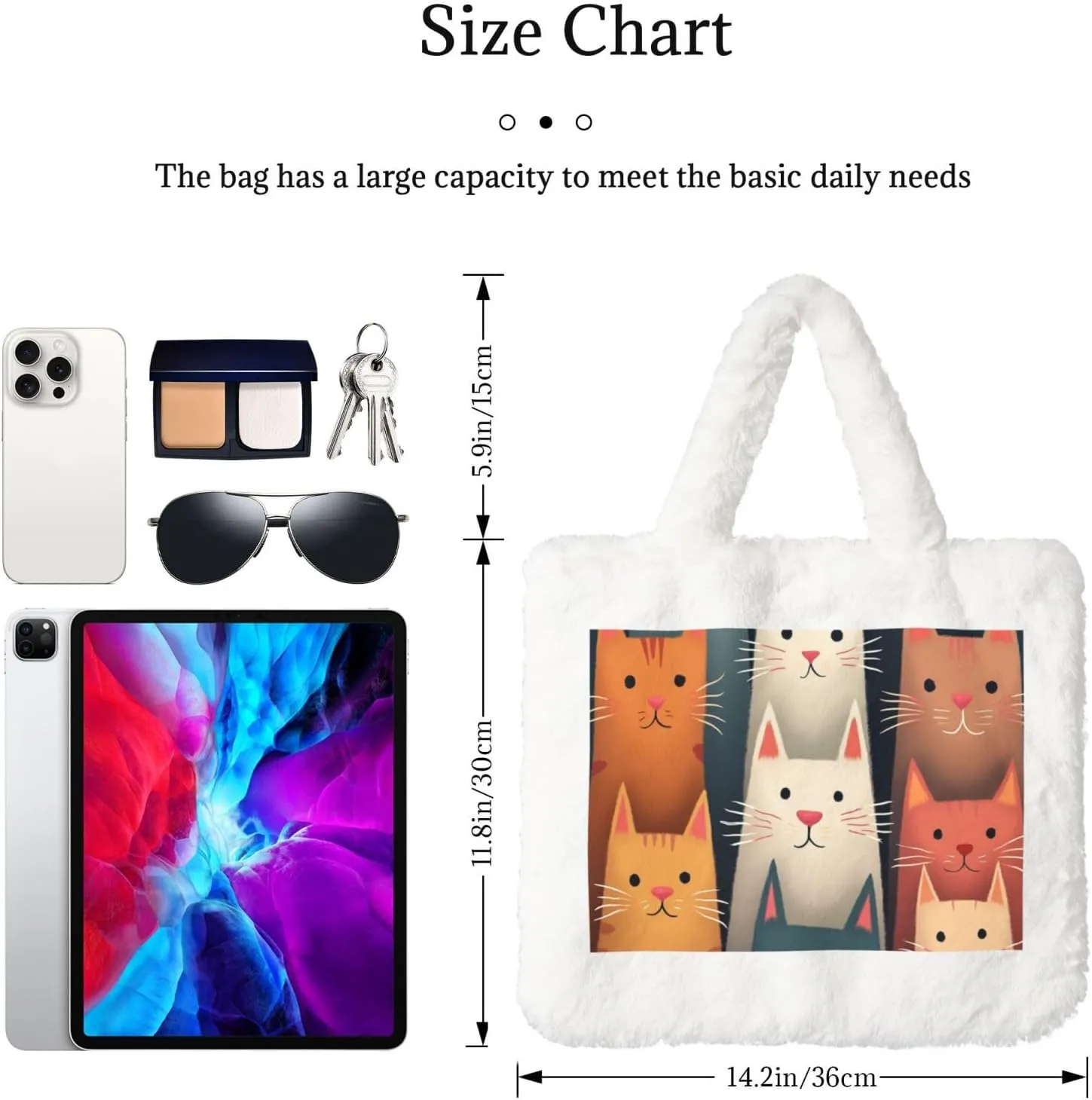 Furry Purse, Fluffy Tote Bag for Women Winter Faux Fur Bag Fuzzy Purse and Handbags