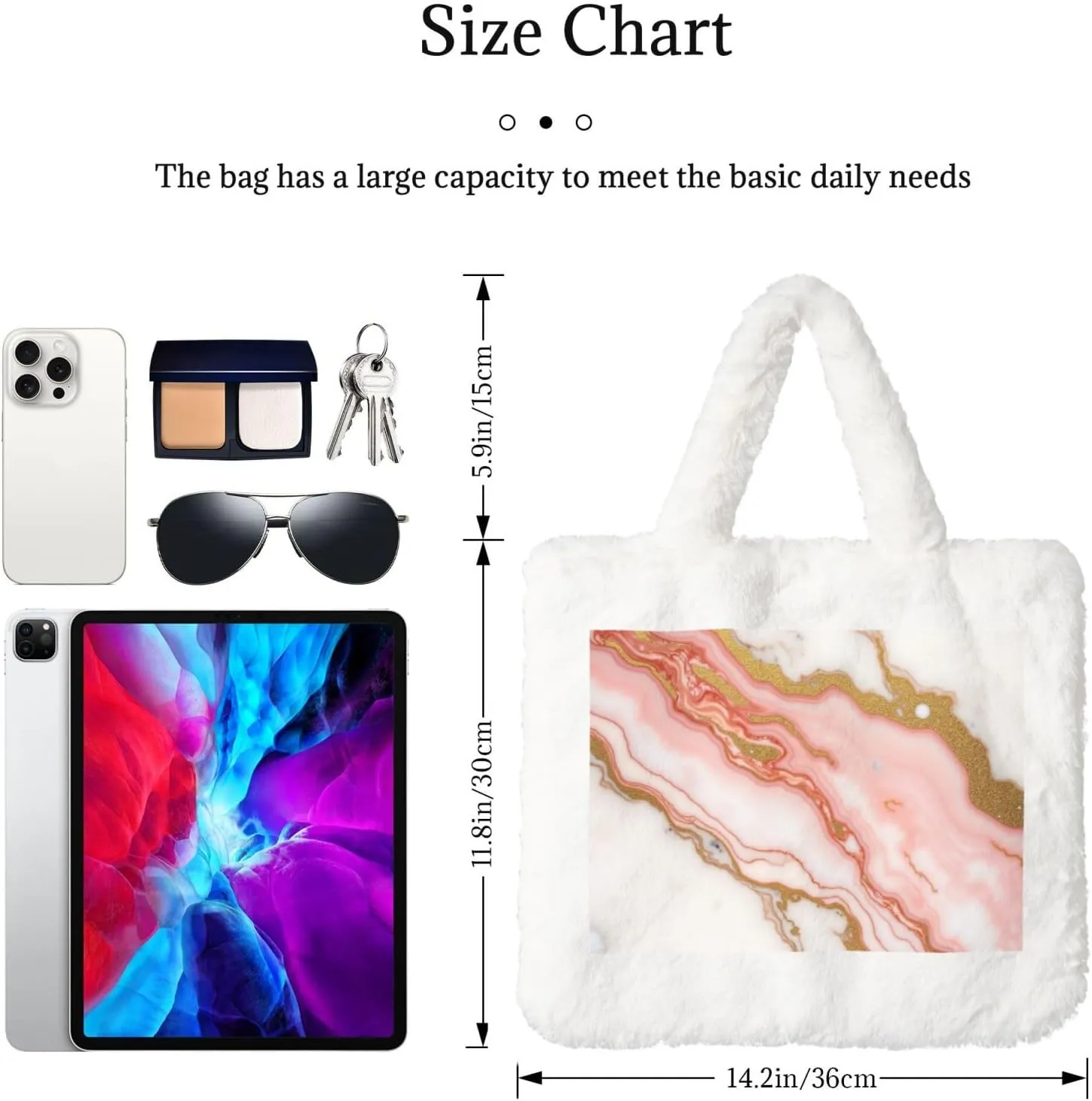 Furry Purse, Fluffy Tote Bag for Women Winter Faux Fur Bag Fuzzy Purse and Handbags