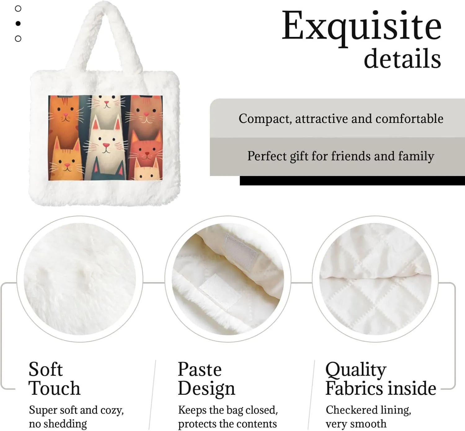 Furry Purse, Fluffy Tote Bag for Women Winter Faux Fur Bag Fuzzy Purse and Handbags