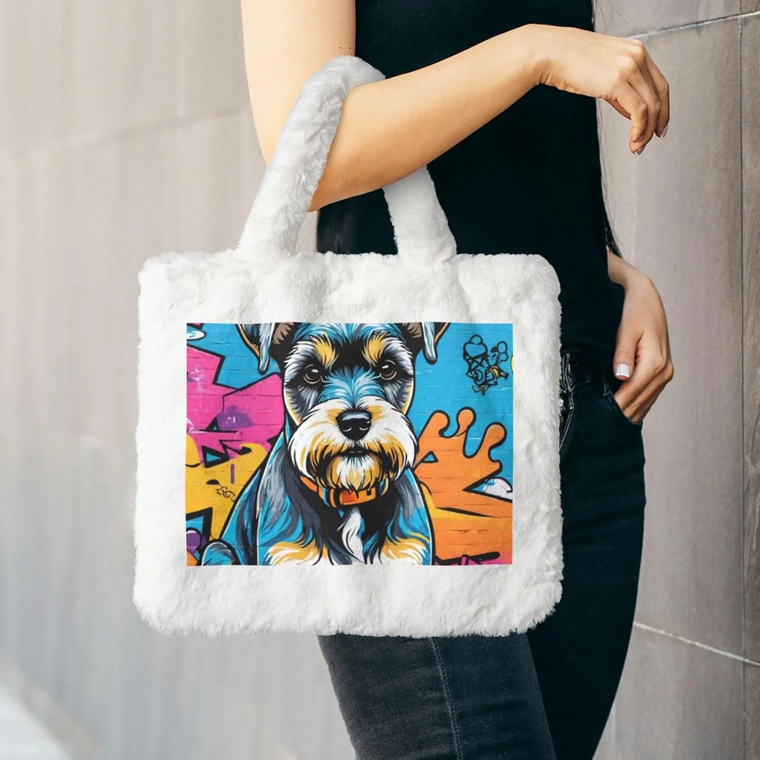 Furry Purse, Fluffy Tote Bag for Women Winter Faux Fur Bag Fuzzy Purse and Handbags