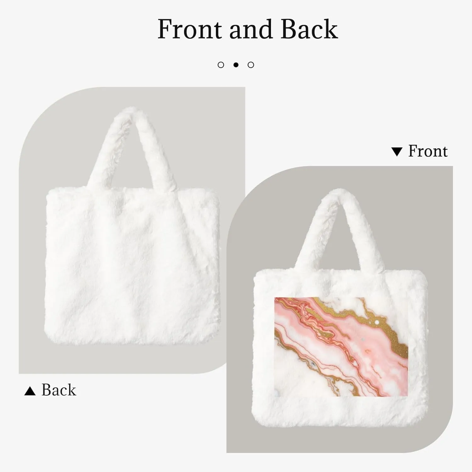 Furry Purse, Fluffy Tote Bag for Women Winter Faux Fur Bag Fuzzy Purse and Handbags