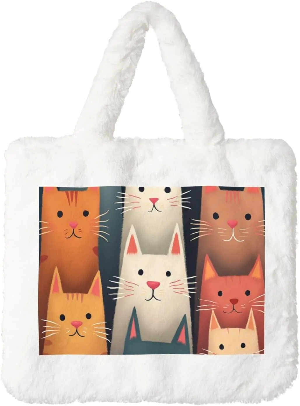 Furry Purse, Fluffy Tote Bag for Women Winter Faux Fur Bag Fuzzy Purse and Handbags