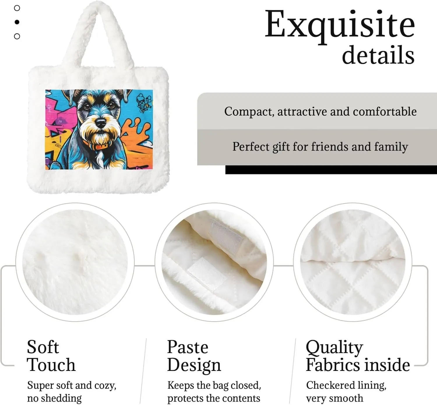 Furry Purse, Fluffy Tote Bag for Women Winter Faux Fur Bag Fuzzy Purse and Handbags