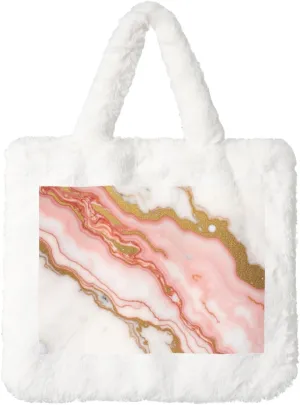 Furry Purse, Fluffy Tote Bag for Women Winter Faux Fur Bag Fuzzy Purse and Handbags