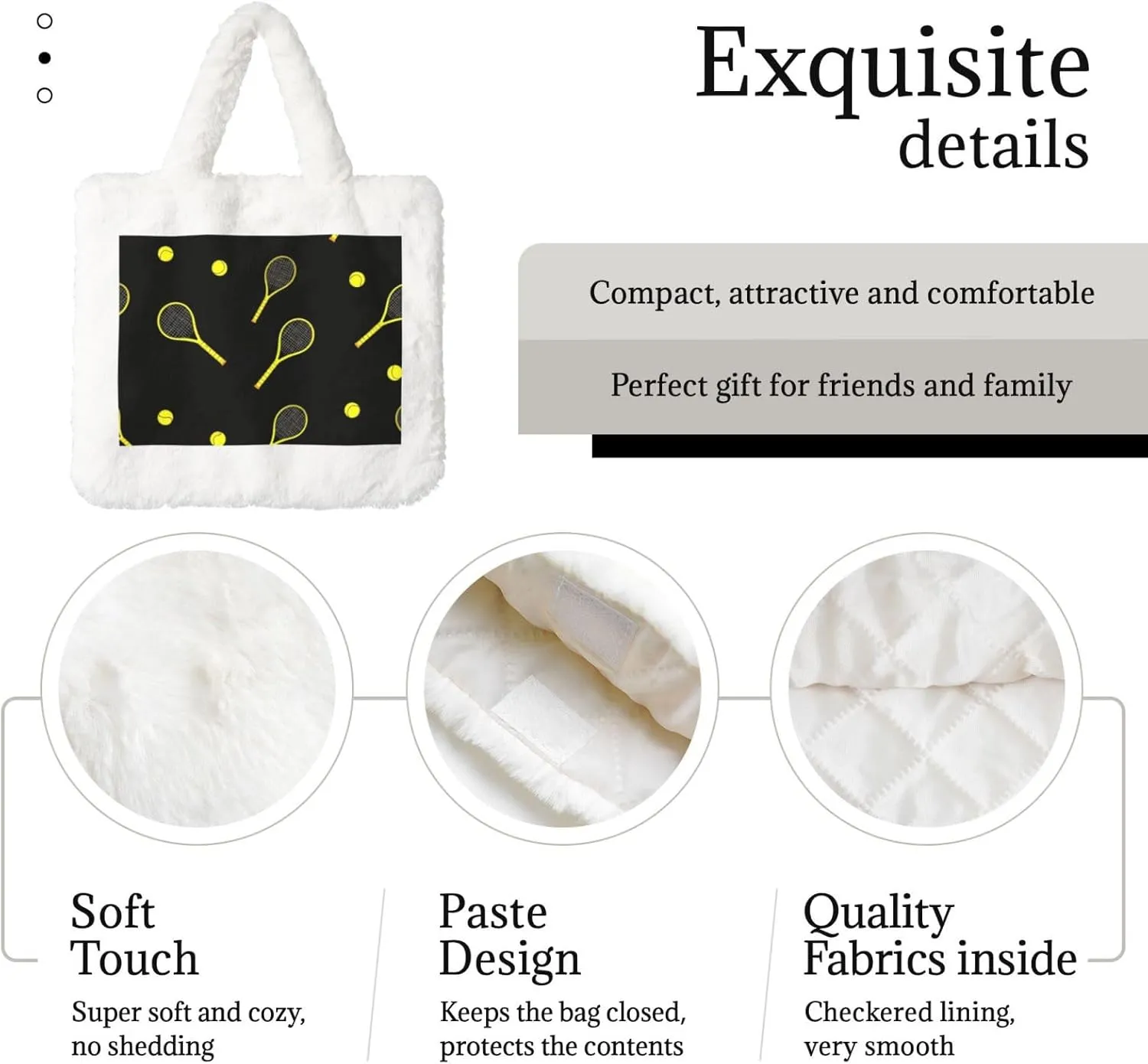Furry Purse, Fluffy Tote Bag for Women Winter Faux Fur Bag Fuzzy Purse and Handbags