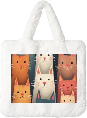 Furry Purse, Fluffy Tote Bag for Women Winter Faux Fur Bag Fuzzy Purse and Handbags