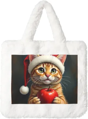 Furry Purse for Women, Plush Shoulder Handbag Faux Fur Bag Fluffy Tote Bag, Winter Tote Handbag