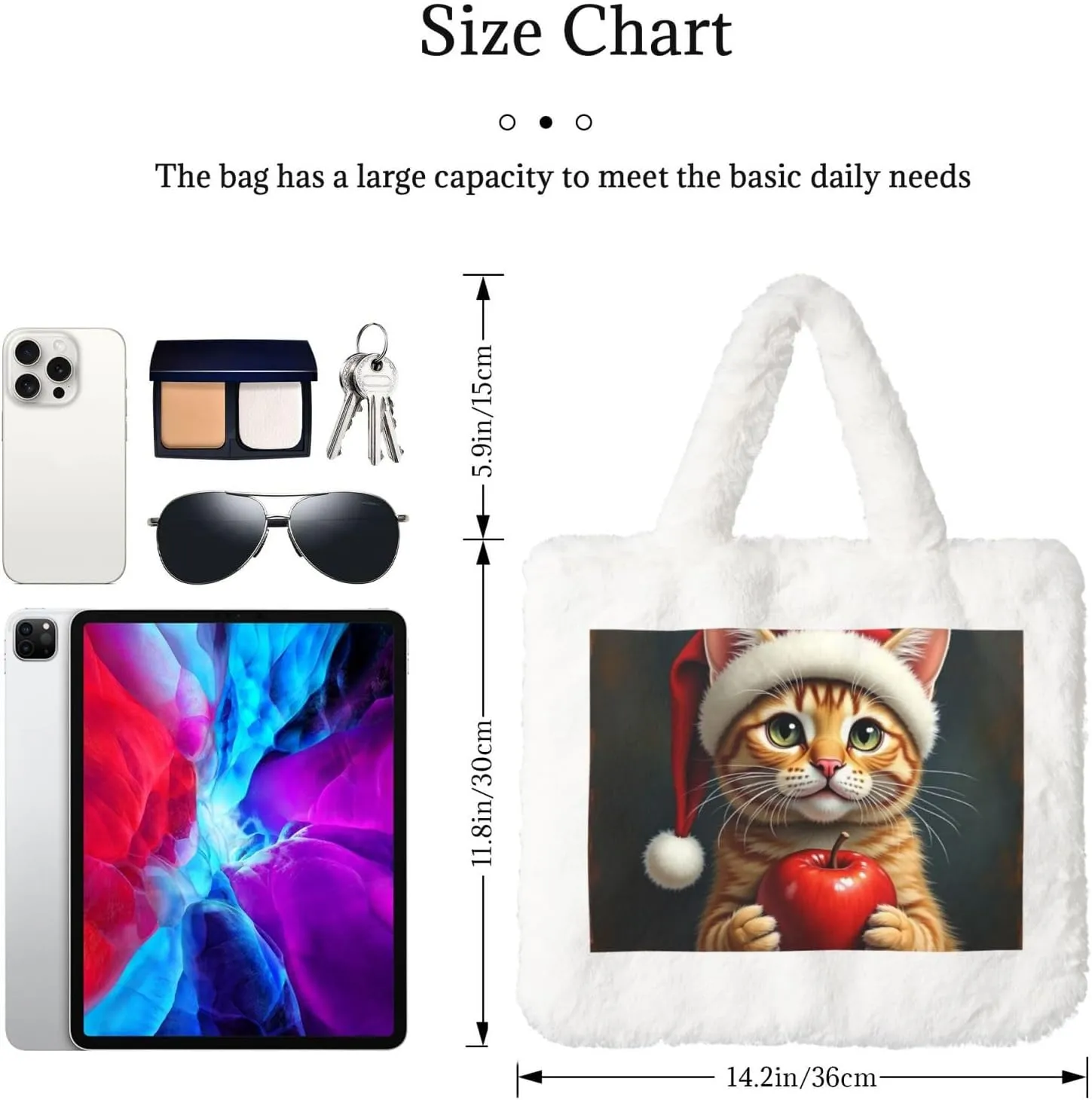 Furry Purse for Women, Plush Shoulder Handbag Faux Fur Bag Fluffy Tote Bag, Winter Tote Handbag