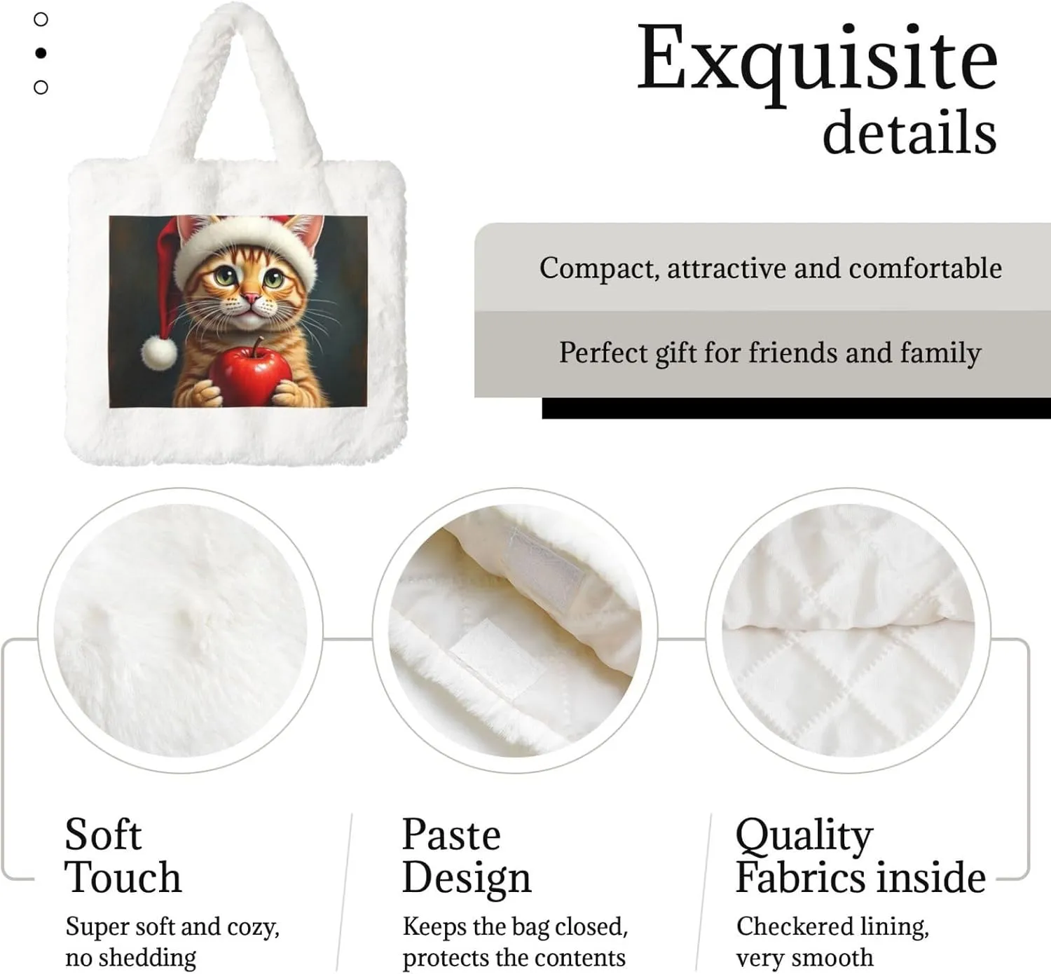 Furry Purse for Women, Plush Shoulder Handbag Faux Fur Bag Fluffy Tote Bag, Winter Tote Handbag