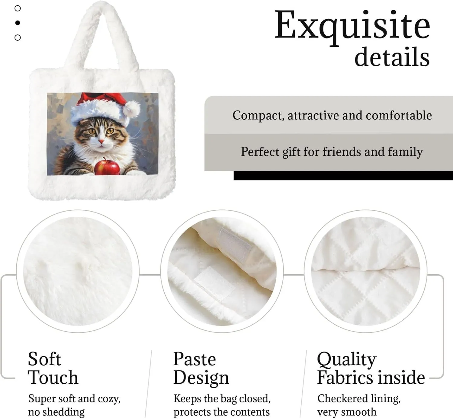 Furry Purse for Women, Plush Shoulder Handbag Faux Fur Bag Fluffy Tote Bag, Winter Tote Handbag