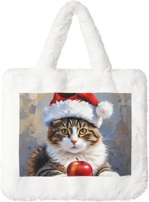 Furry Purse for Women, Plush Shoulder Handbag Faux Fur Bag Fluffy Tote Bag, Winter Tote Handbag
