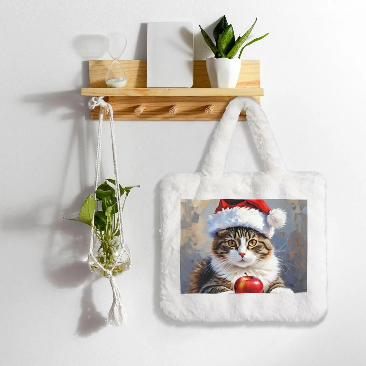 Furry Purse for Women, Plush Shoulder Handbag Faux Fur Bag Fluffy Tote Bag, Winter Tote Handbag