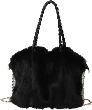 Furry Purse Winter Fluffy Bags for Women Fuzzy Tote Bag Handbags Faux Fur Bag Fluffy Shoulder Crossbody Bag