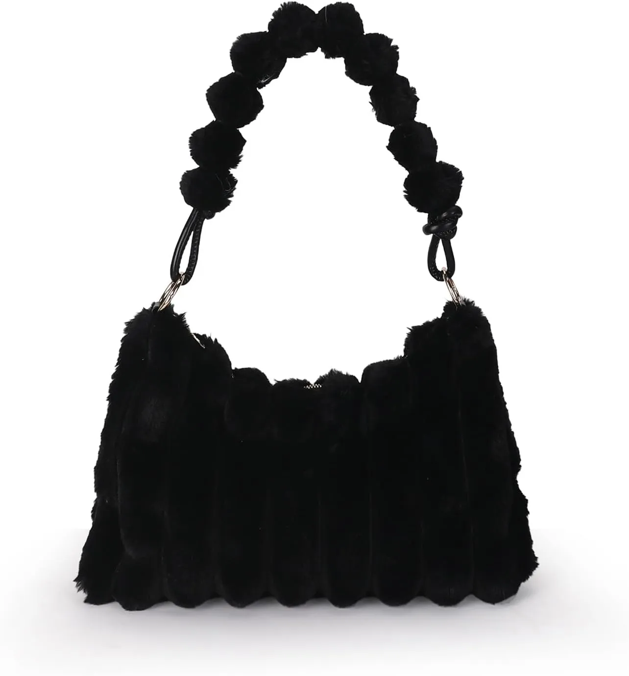 Furry Purse Y2K Fluffy Bags Faux Fur Purses for Women Fuzzy Tote Bag Plush Shoulder Handbags