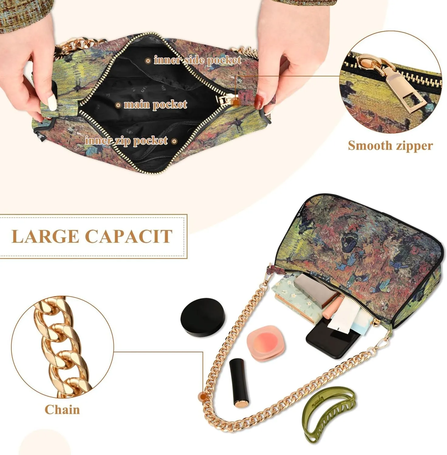 Game Controller Monster Face Medium Purse Hobo Party Purses Womens Ladies Handbags Chain Cute Shoulder Bag