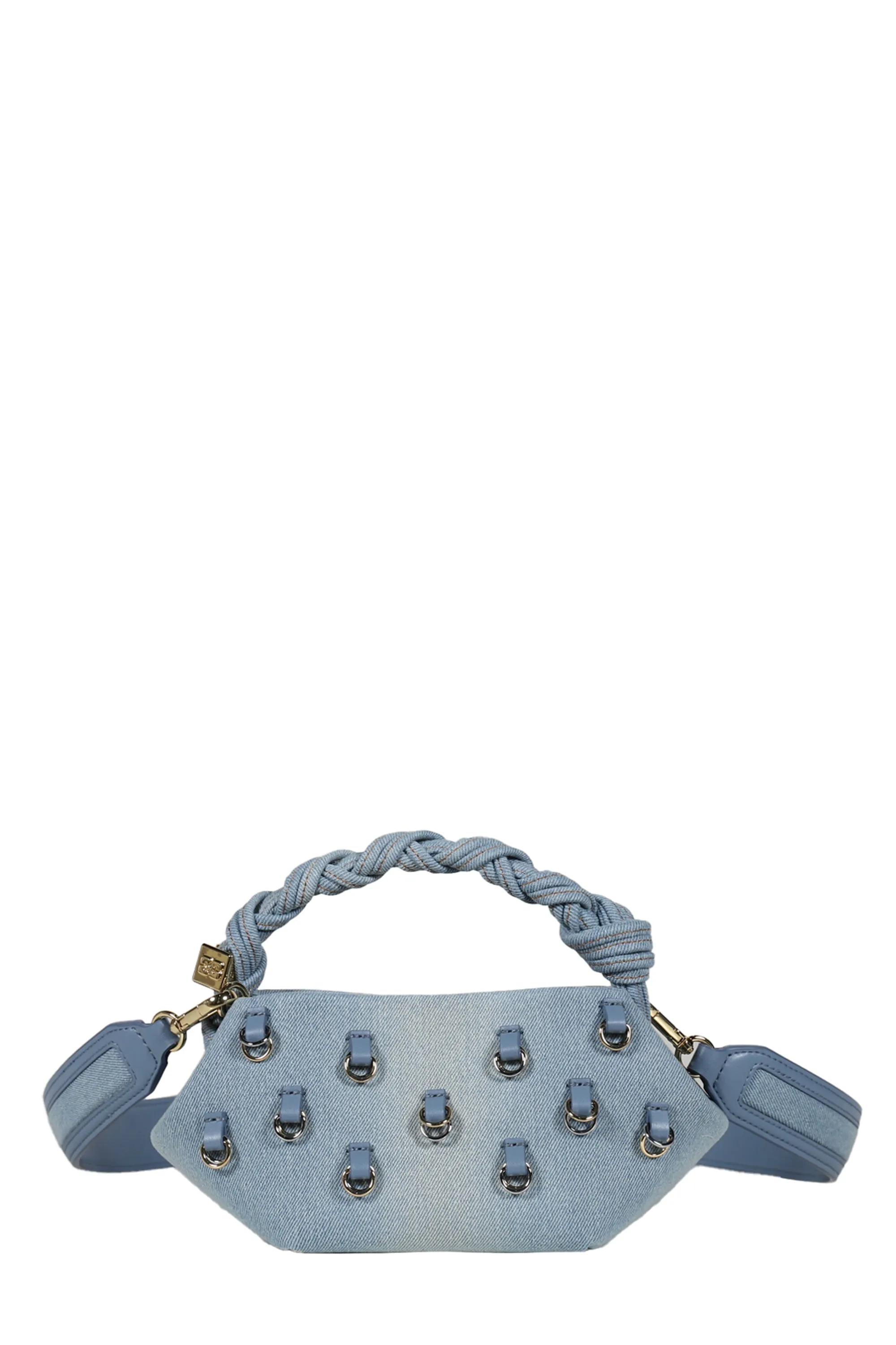 GANNI BOU BAG MINI WASHED DENIM CHARMS / FADED DENIM
