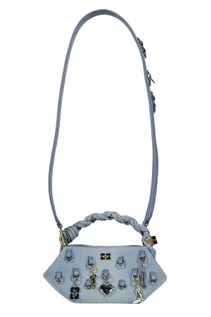 GANNI BOU BAG MINI WASHED DENIM CHARMS / FADED DENIM