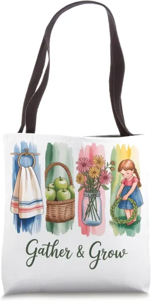 Gather & Grow Rustic Autumn Decor Tote Bag