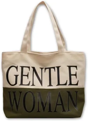 Gentle Woman Tote Bag Canvas Handbags Handheld Shoulder Bag with Zipper Purse Compartment for School Office Travel