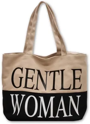 Gentle Woman Tote Bag Canvas Handbags Handheld Shoulder Bag with Zipper Purse Compartment for School Office Travel