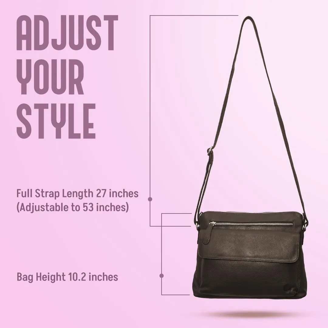 Genuine Leather Crossbody Bag for Women – Medium Size Leathure Purse, Stylish and Durable Handbags for Women