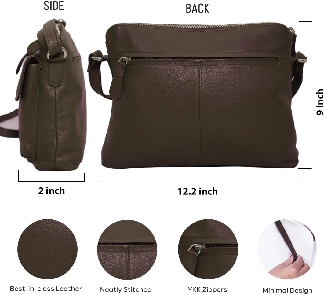 Genuine Leather Crossbody Bag for Women – Medium Size Leathure Purse, Stylish and Durable Handbags for Women