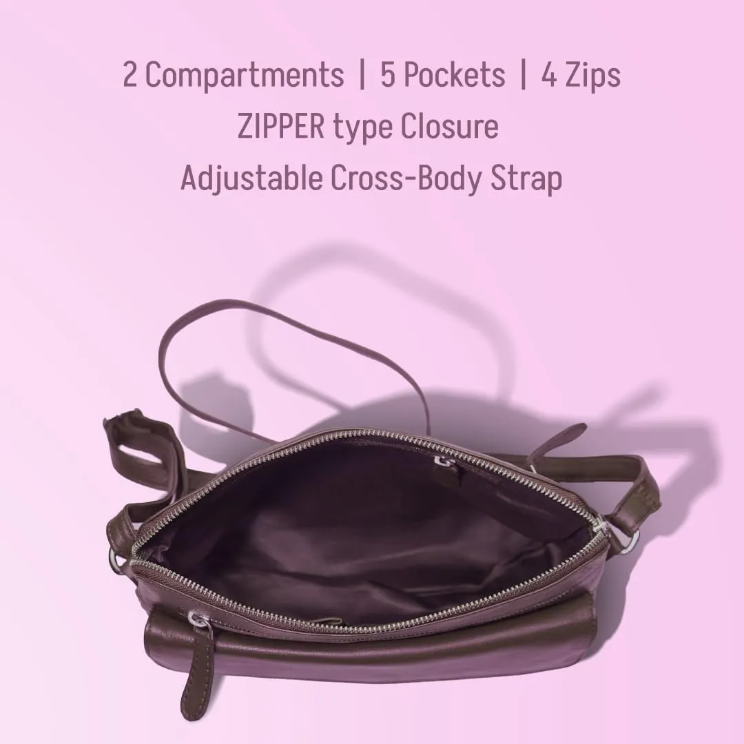 Genuine Leather Crossbody Bag for Women – Medium Size Leathure Purse, Stylish and Durable Handbags for Women