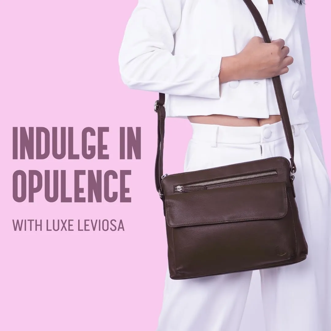 Genuine Leather Crossbody Bag for Women – Medium Size Leathure Purse, Stylish and Durable Handbags for Women