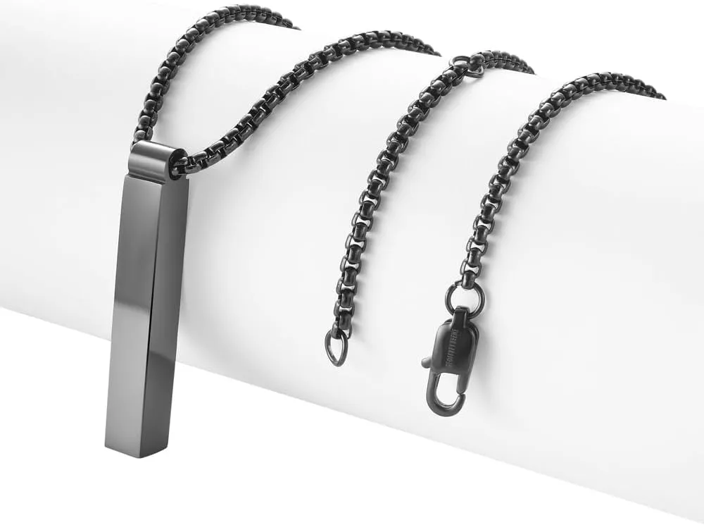 Geoffrey Beene 3D Customizable Vertical Bar Pendant Necklace