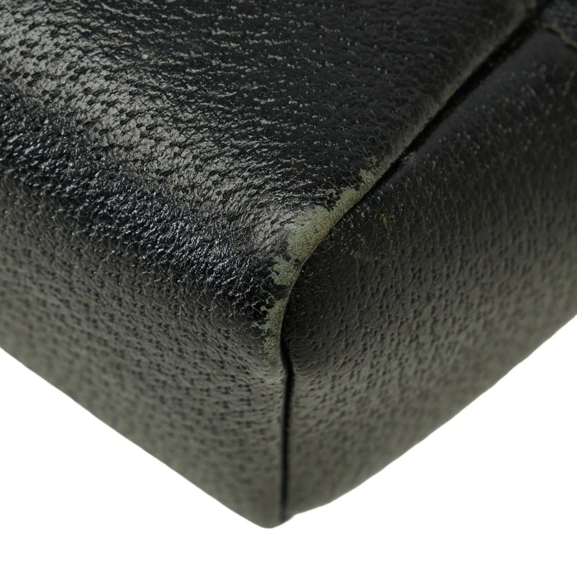 GG Bag Handcrafted Elegant Black Canvas 114273 GUCCI Leather Shoulder Women's