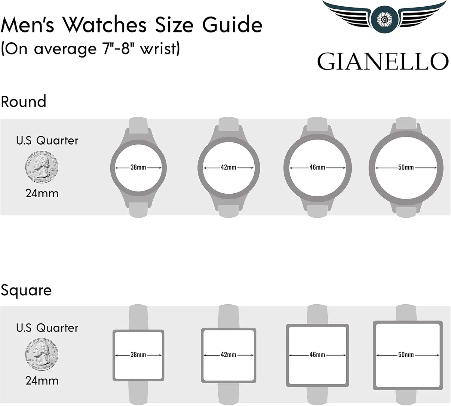 Gianello Men's Genuine Diamond Dial Watch
