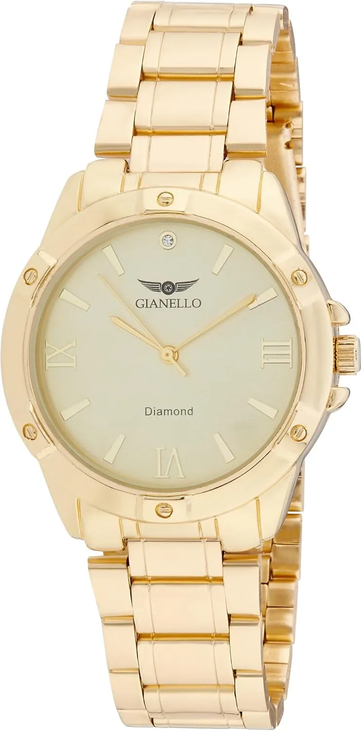 Gianello Men's Genuine Diamond Dial Watch