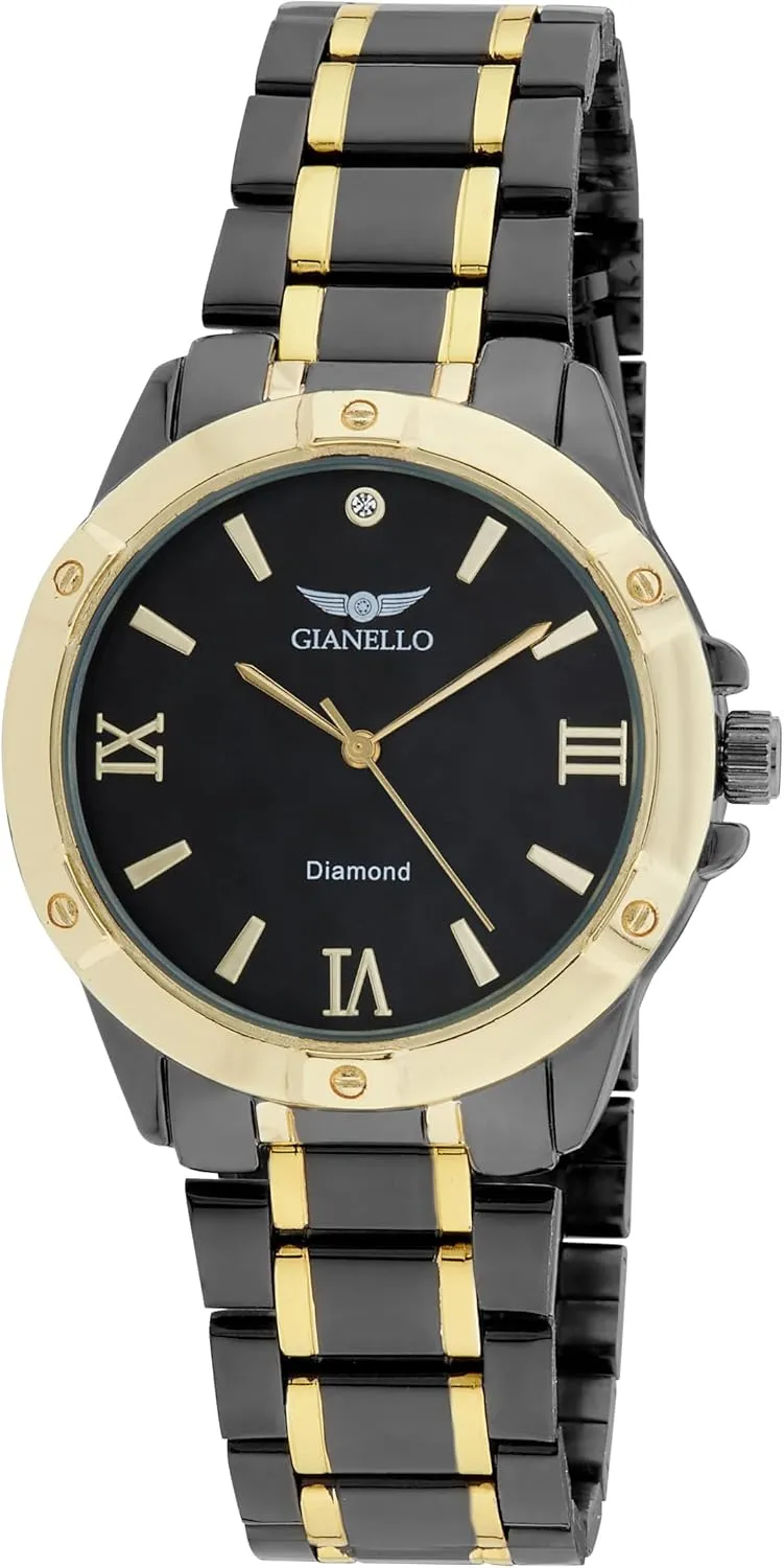 Gianello Men's Genuine Diamond Dial Watch