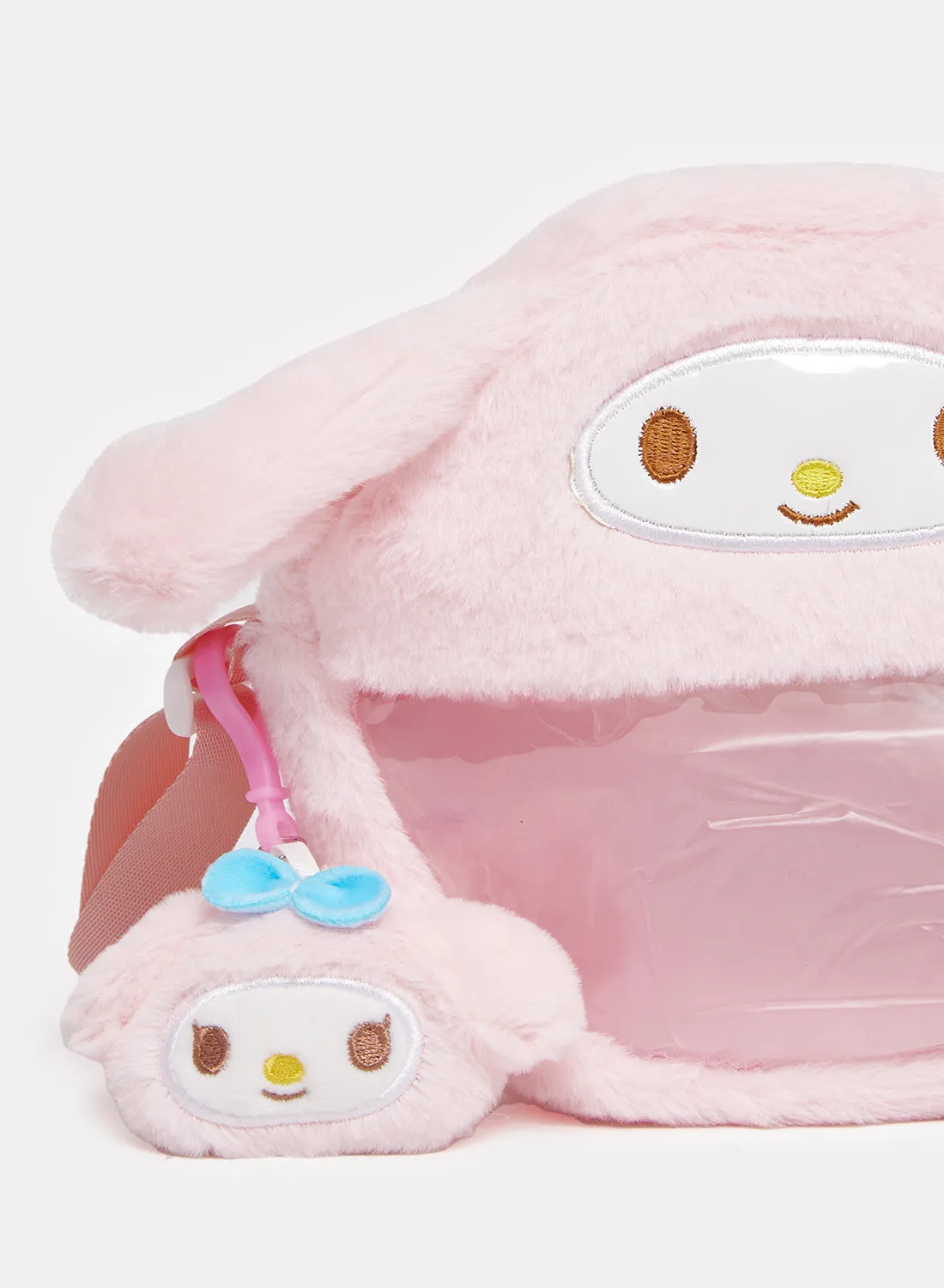 Girls Pink Faux Fur Cross Body Bag