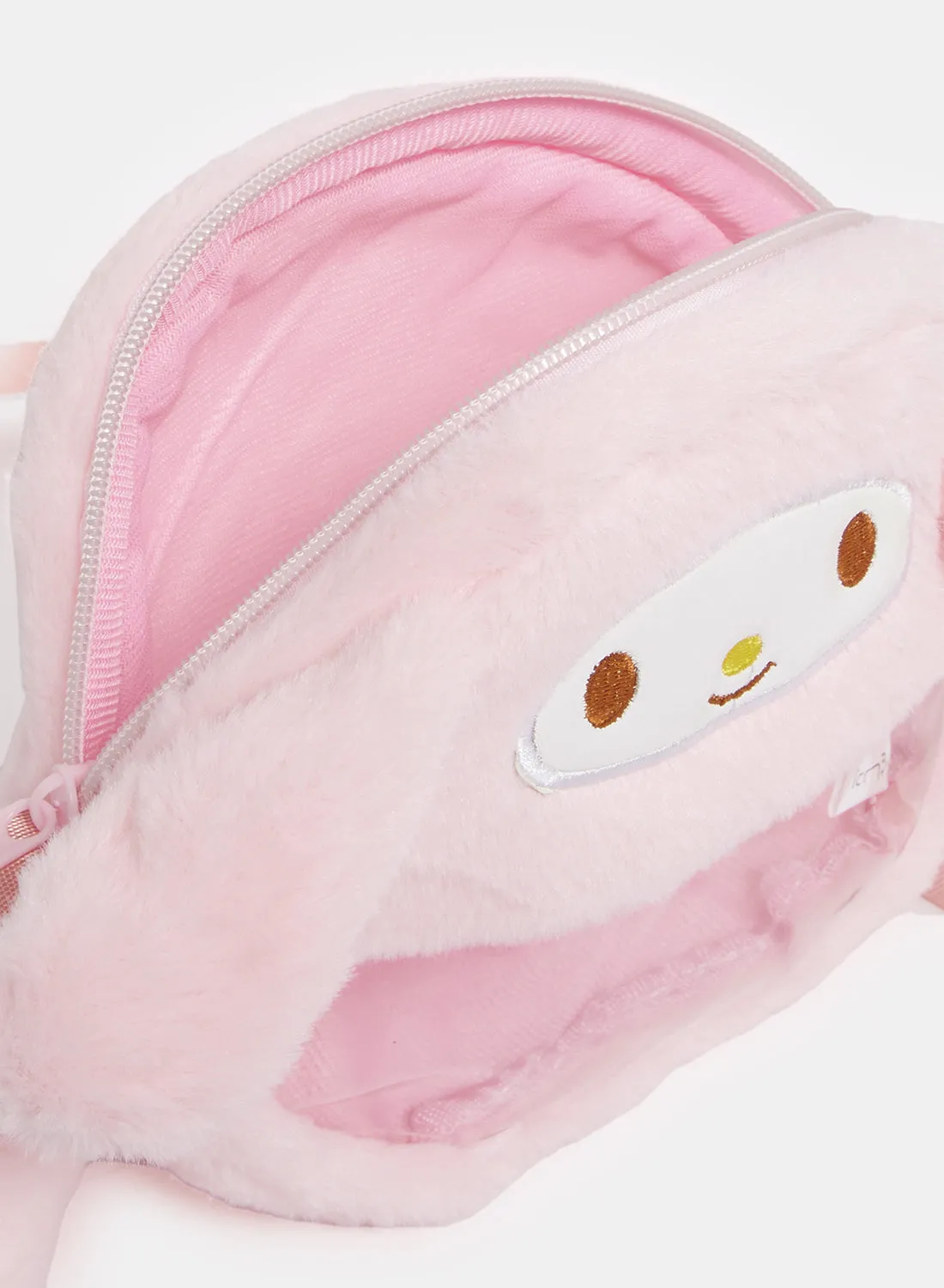 Girls Pink Faux Fur Cross Body Bag